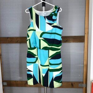 Ricki's‎ Blue Green Yellow Geometric Dress Sz 8